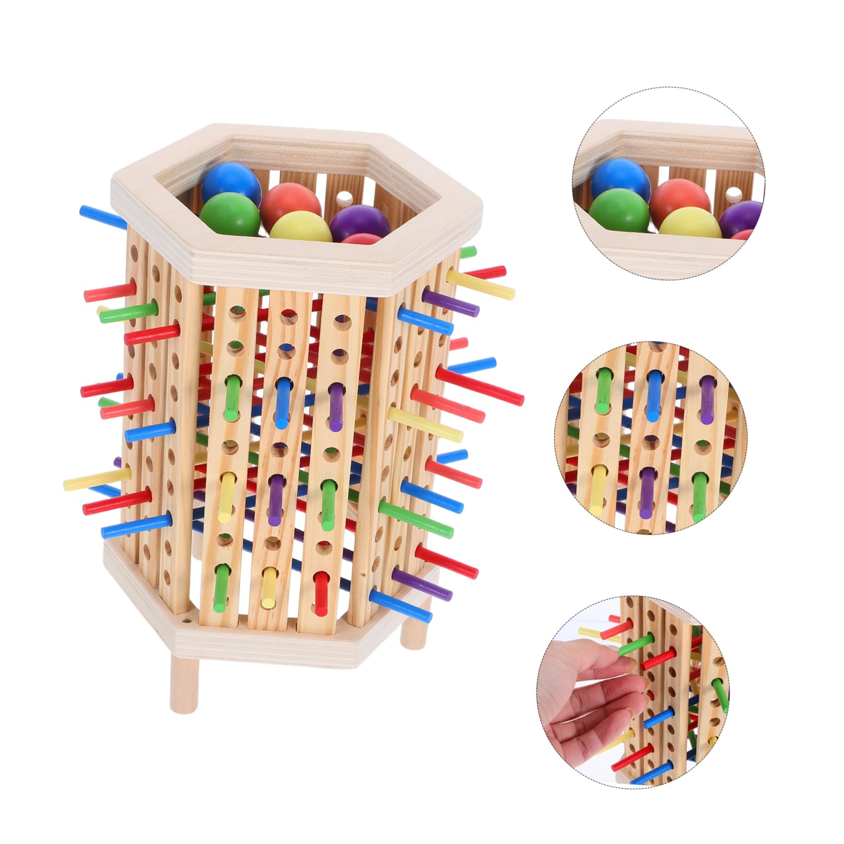 Montessori de Tablero de Madera con Palitos Coloridos Apilables Juguetes Educativos para Desarrollo Cognitivo y Habilidades Motoras para Niñas Aprendizaje de Matemáticas