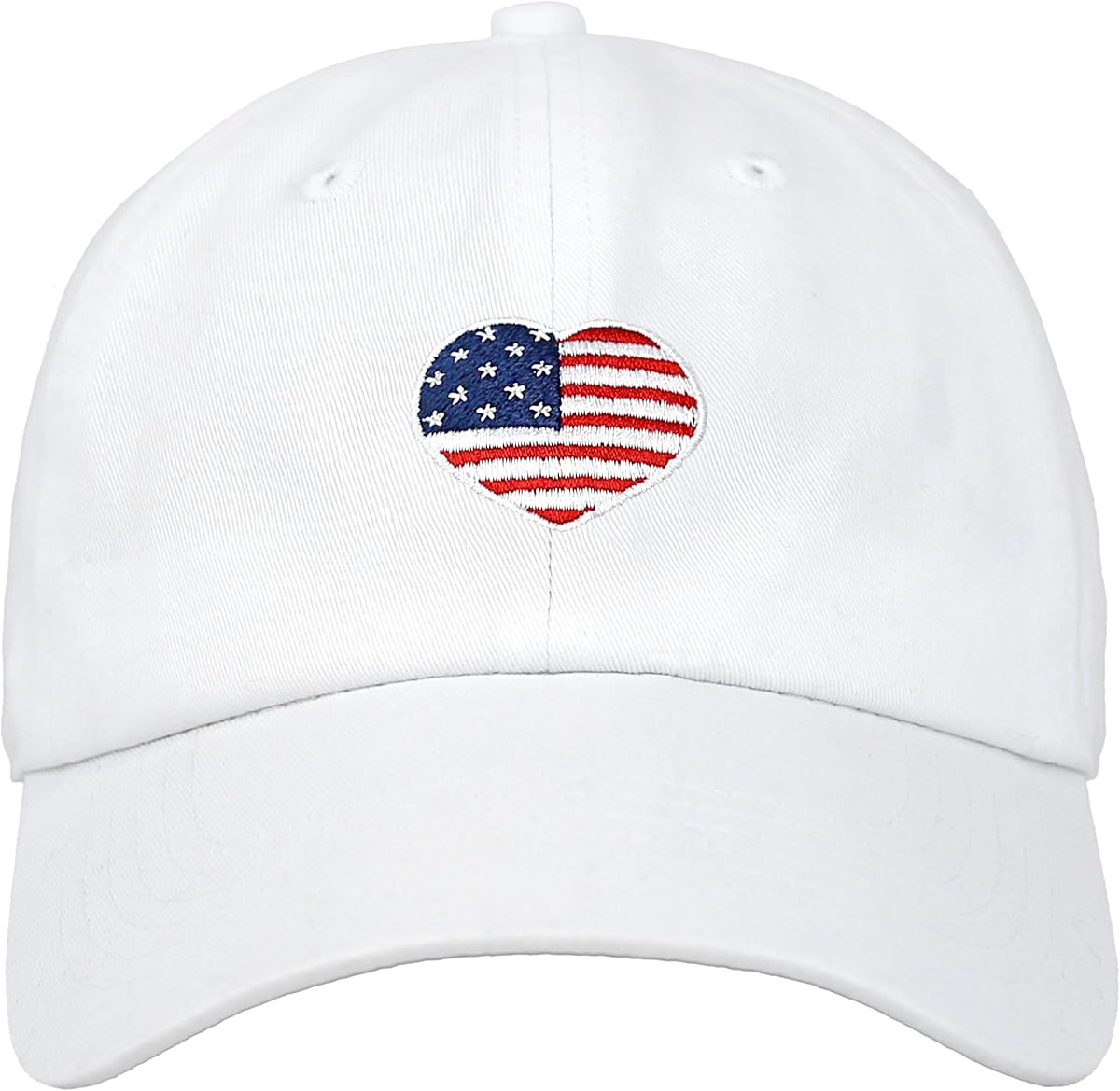Gorra de béisbol ajustable de perfil bajo, 100 % algodón, con bandera de Estados Unidos y bordado