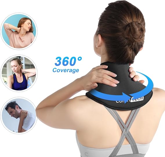 ComfiTECH Neck Ice Pack Wrap Gel, Cervical Cold Relief, M, 1 Pack