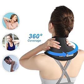 ComfiTECH Neck Ice Pack Wrap Gel, Cooling Pad for Cervical and Shoulder, Medium, 2 Packs