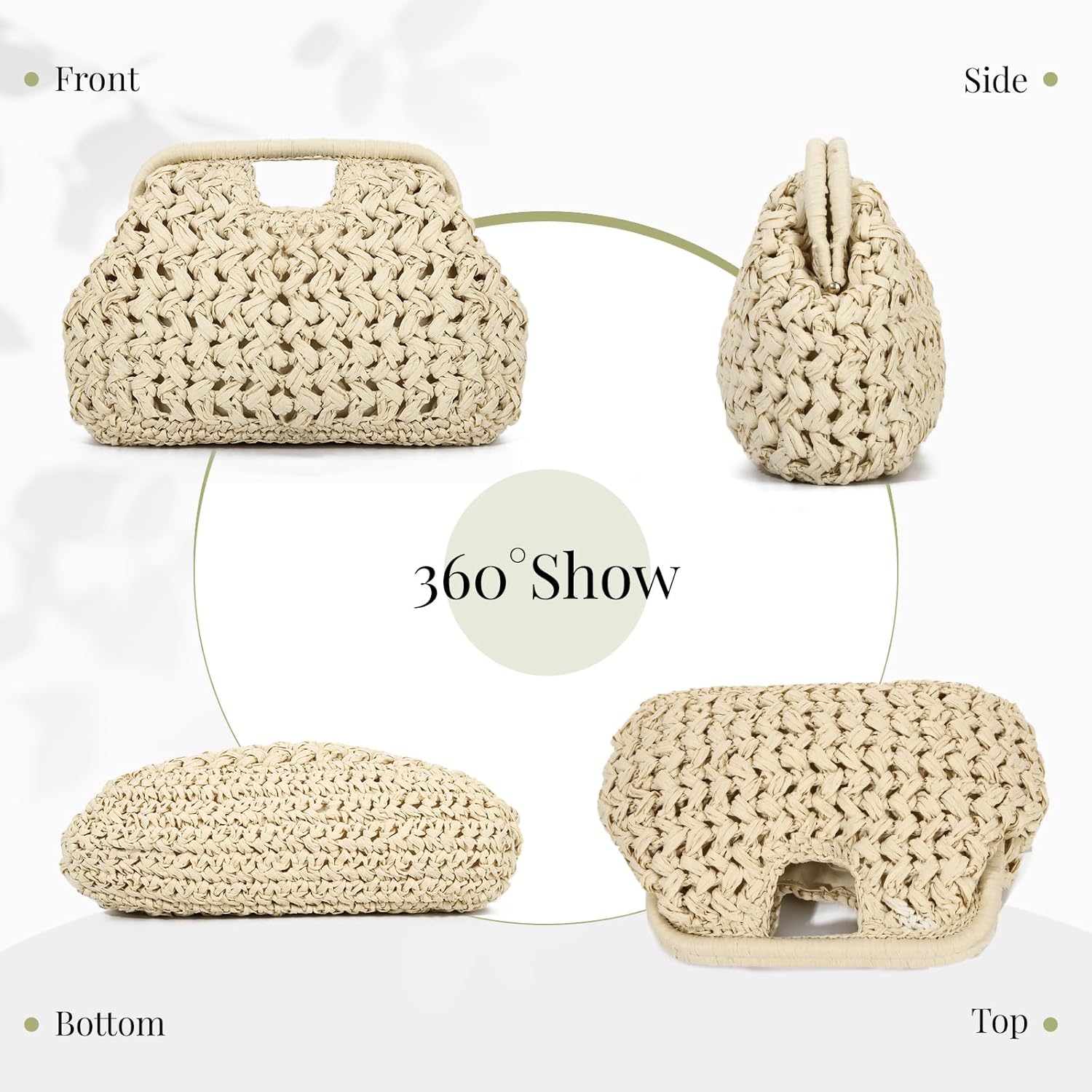 Emprier Straw Clutch Purses for Women Dumpling Bag Summer Beach Woven Handbag