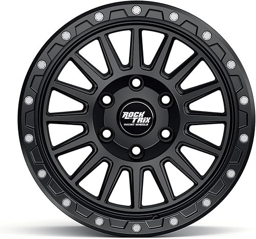 Miniatura 4 de RockTrix RT113 - Rueda de 20 pulgadas compatible con Ford F150 2009-2024 18x9 6x135 (desplazamiento de -0.47 pulgadas, retroceso de 4.5 pulgadas)