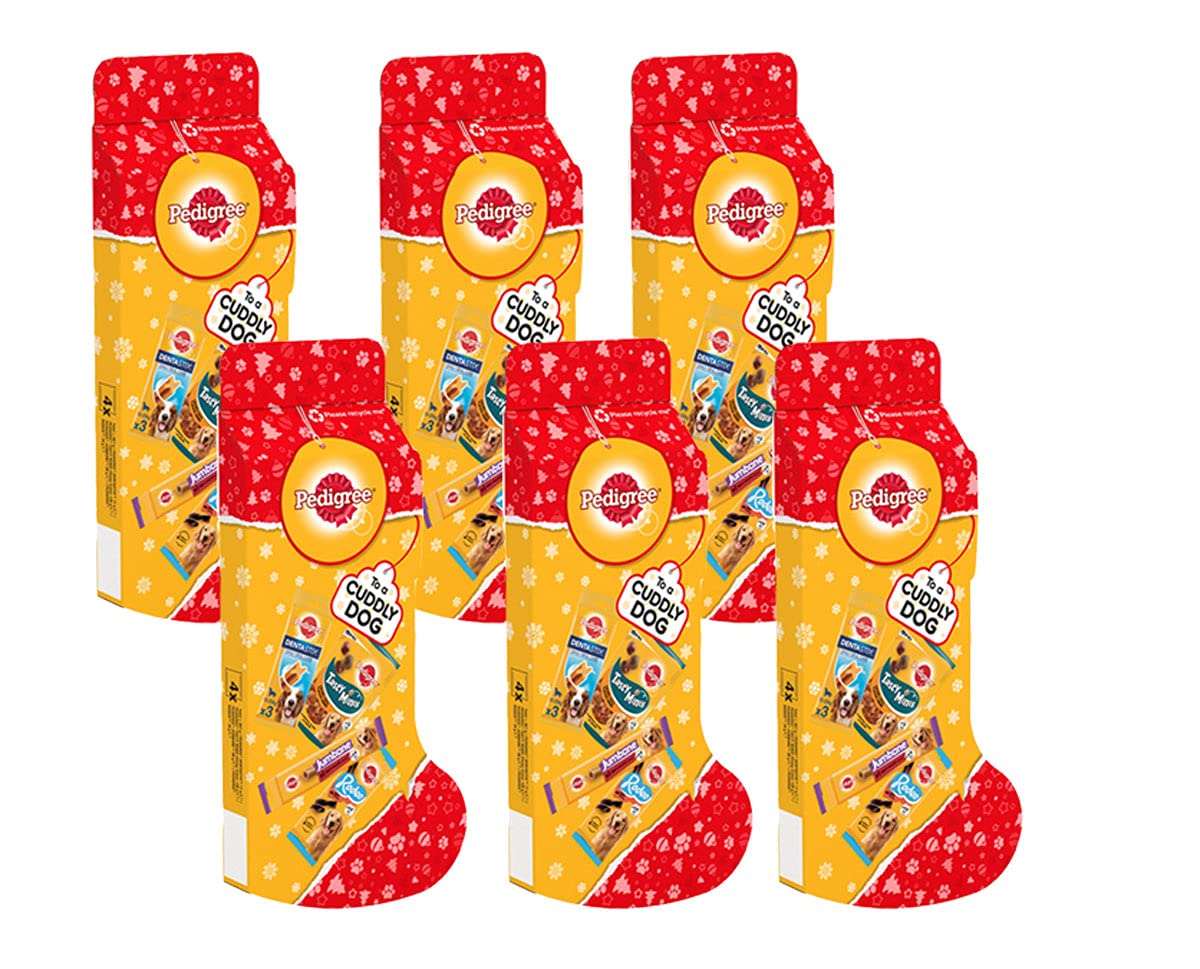 Pedigree Christmas Stocking Gift Adult Dog Treats Mixed 367g (6 X Stockings)