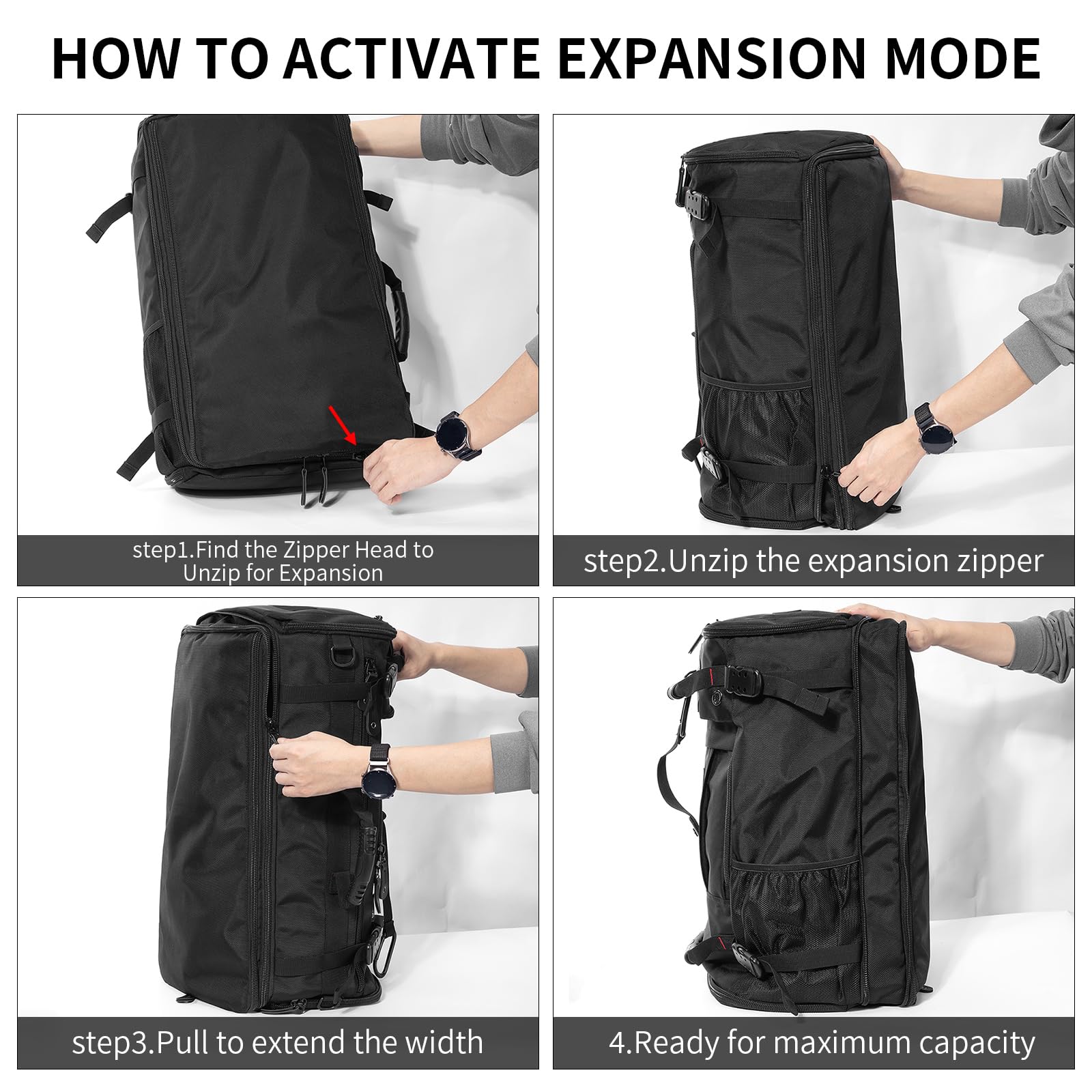 Travel Backpack Carry On Backpack Durable Convertible Duffle Bag Fit for 15.6 Inch Laptop for Men and Women hiking airplane shoes bag extendable three way uses multiple