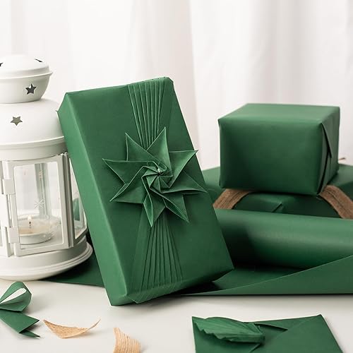 Miniatura 3 de Merture Rollo de papel de regalo de 12 pulgadas x 100 pies, 1 rollo (100 pies cuadrados), papel kraft rojo para todas las ocasiones, envoltura de