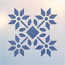 Peony Block Quilt Stencil - 6" x 6" Quilting Stencils Plastic Stencils DIY Decorative Stencil Template Painting Gifts Crafts Laser Cut Mylar Reusable Templates - The Artful Stencil