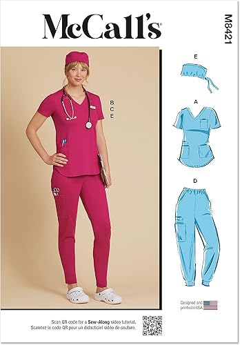 McCall's Misses' - Kit de patrón de costura de punto, gorra, pantalones y pantalones para correr, código de diseño M8421, 16-18-20-22-24, multicolor