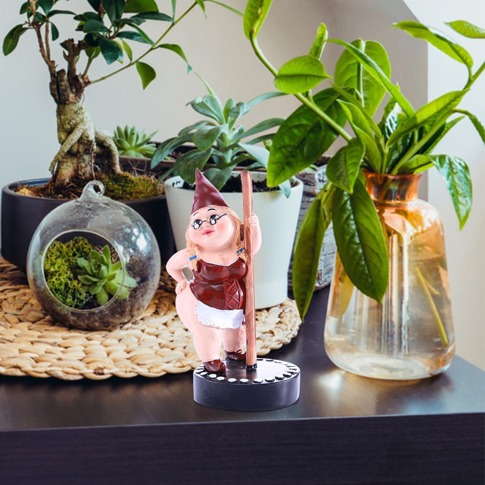 Gnome Pole Dance Jardin - Statue Résine Humour - Décoration Extérieure Originale - 17x8x8cm