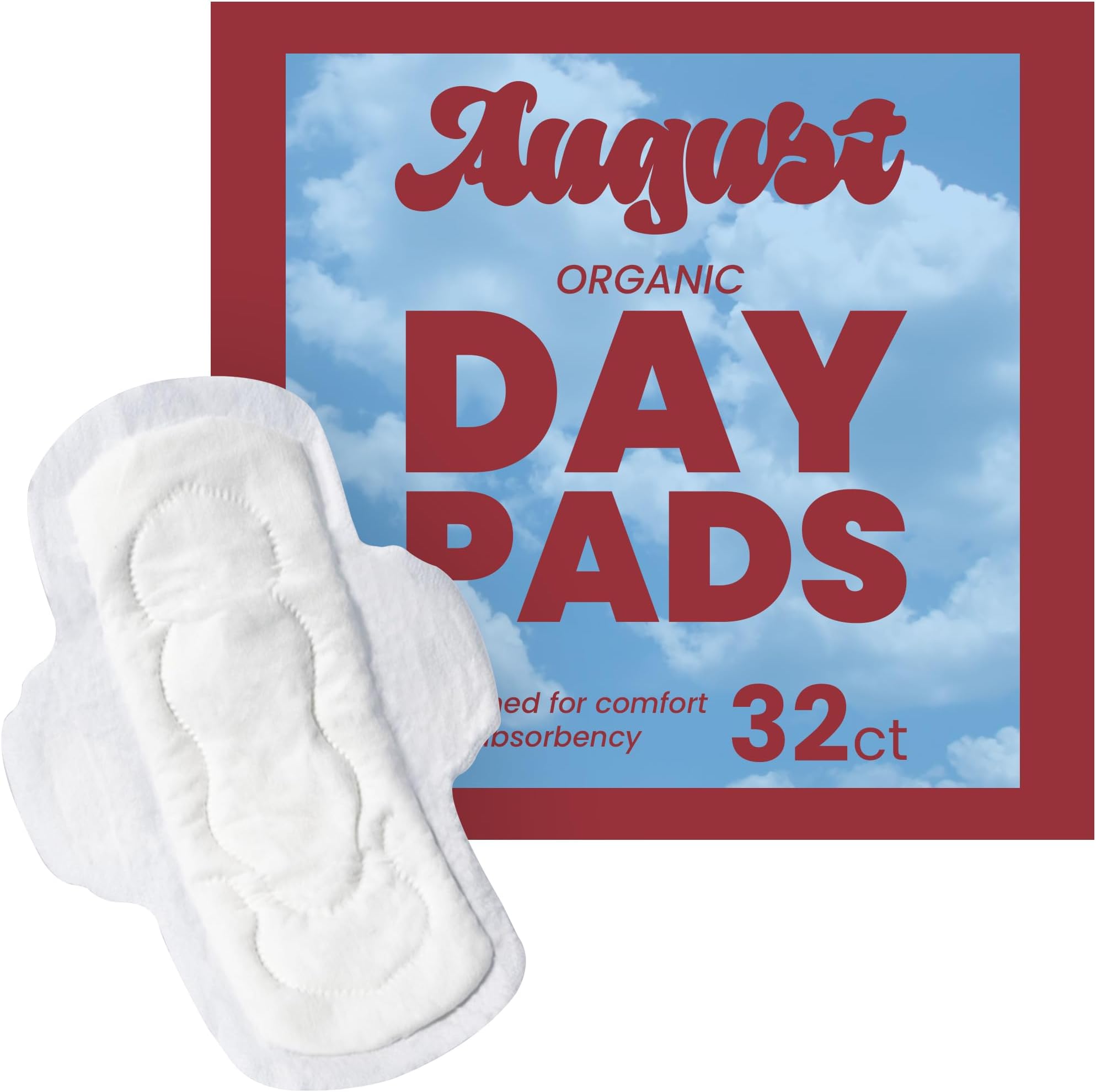 August Organic Menstrual Day Pads, Organic Pads for Women