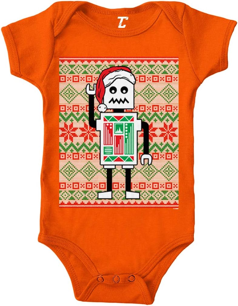 Tcombo Robot Santa - Christmas Sweater Pattern Bodysuit