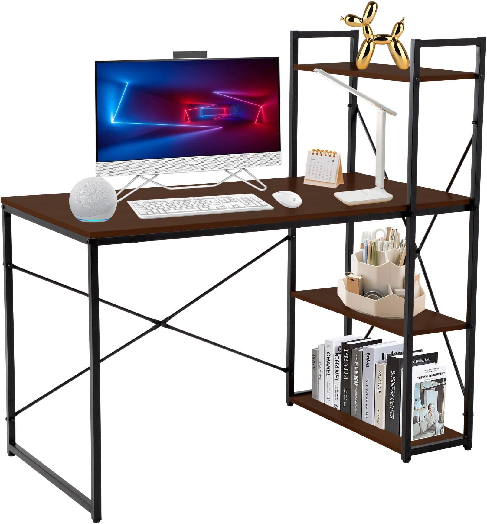 Big Room Escritorio Minimalista Con 3 Repisas De Madera Mesa De 