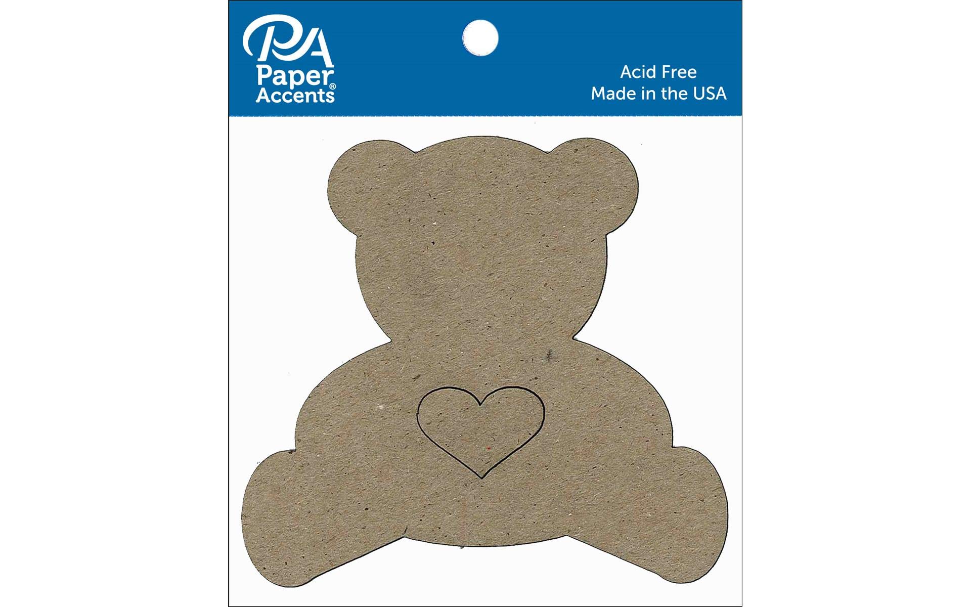 Chip Shape 6pc Teddy Bear w/Heart Natural