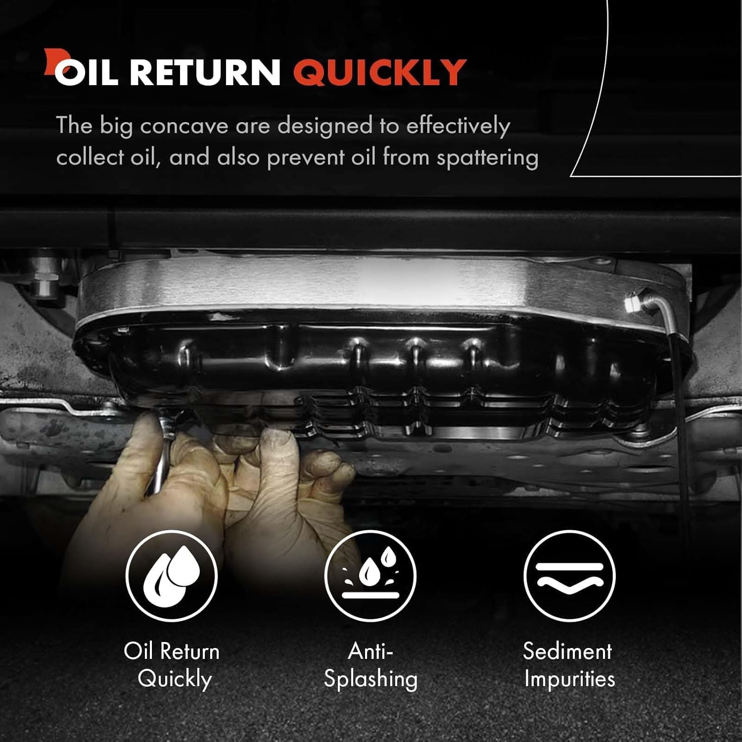 A-Premium Lower Engine Oil Pan Sump Compatible with Mercedes-Benz C300 2013-2014, C350 2012-2015, E350 2012-2016, E400 2013-2017, E550, CL550, CLS400, CLS550, GLK350, S550, S63 AMG