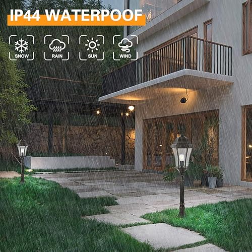 Miniatura 5 de Luz de poste grande para exteriores de 24 pulgadas con montaje en muelle de 3 pulgadas, bronce fundido de aluminio fundido para poste de jardín, con