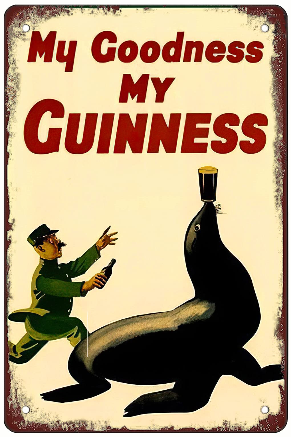 Vintage tin Sign My God My Guinness-Vintage Metal Tin Sign Warning Sign Gift Garden Yard Sign Festival Decoration Family Farm Garage Art Wall Sign 5.5x8inch