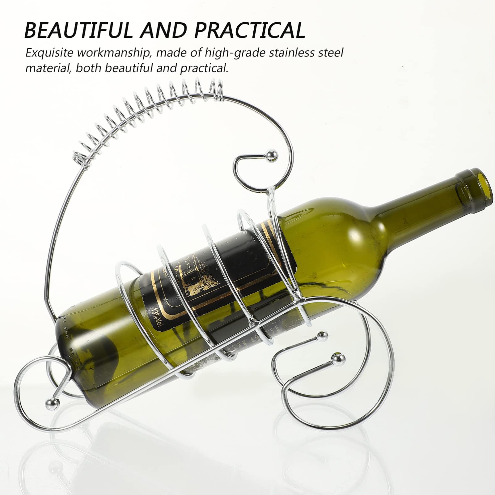 BESTonZON Wine Rack Fridge Wine Bottle Holder Ornament Display Stand Table Top Display Stand Drink Bottle Display Stand Single Wine Bottle Rack Modern Wine Stand Bottle Stand Bar Supplies