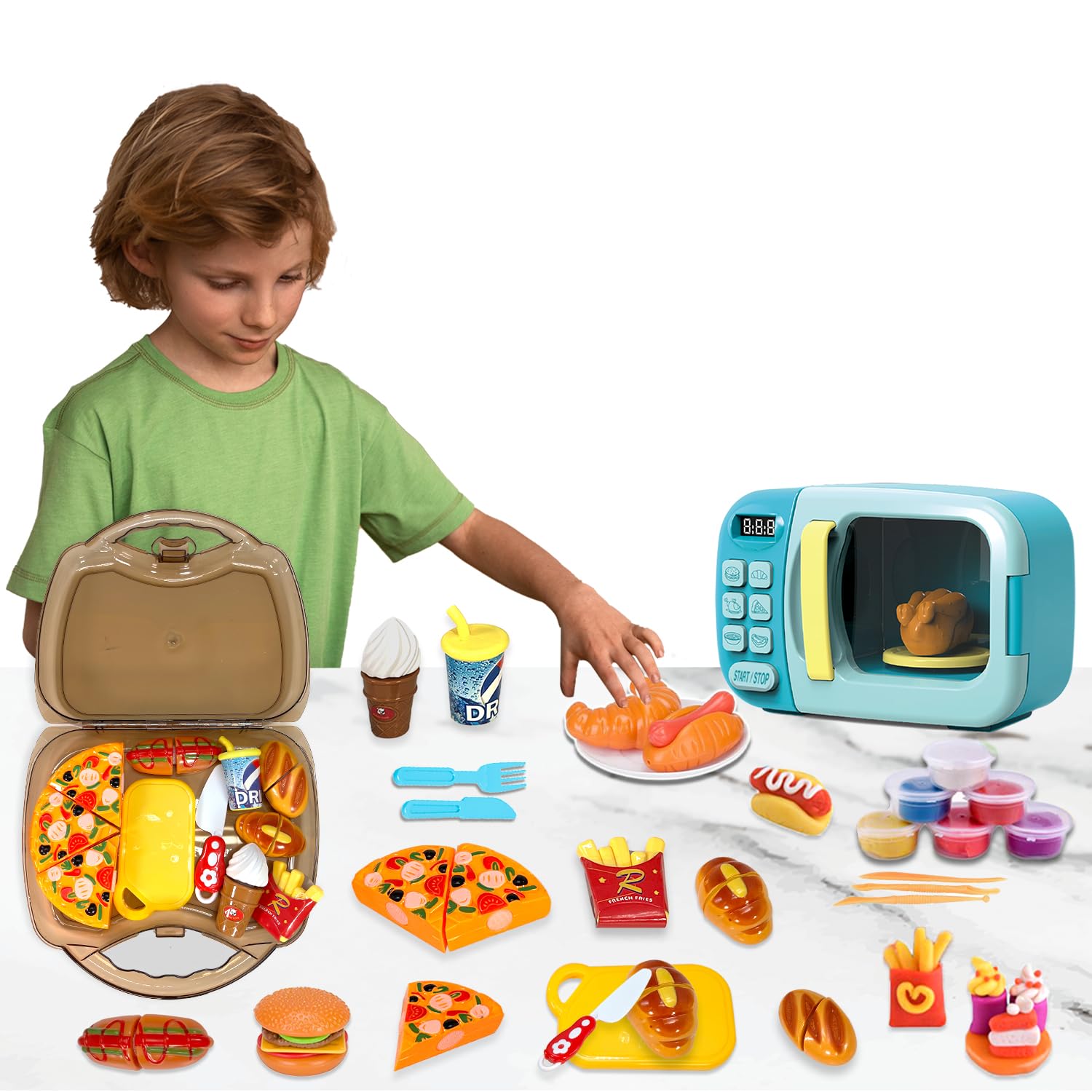 Koolbitz Pretend Play Toy Oven Set Microwave With Light Sound