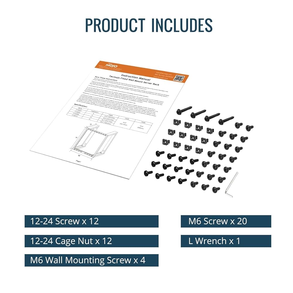 Amazon.com: Tecmojo 6U Fixed Wall Mount Network Rack 15.8