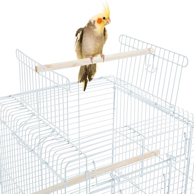 Foto 3 de 8 de Yaheetech Jaula para Pájaros Jaula con Comedero 40 x 40 x 58 cm Blanco