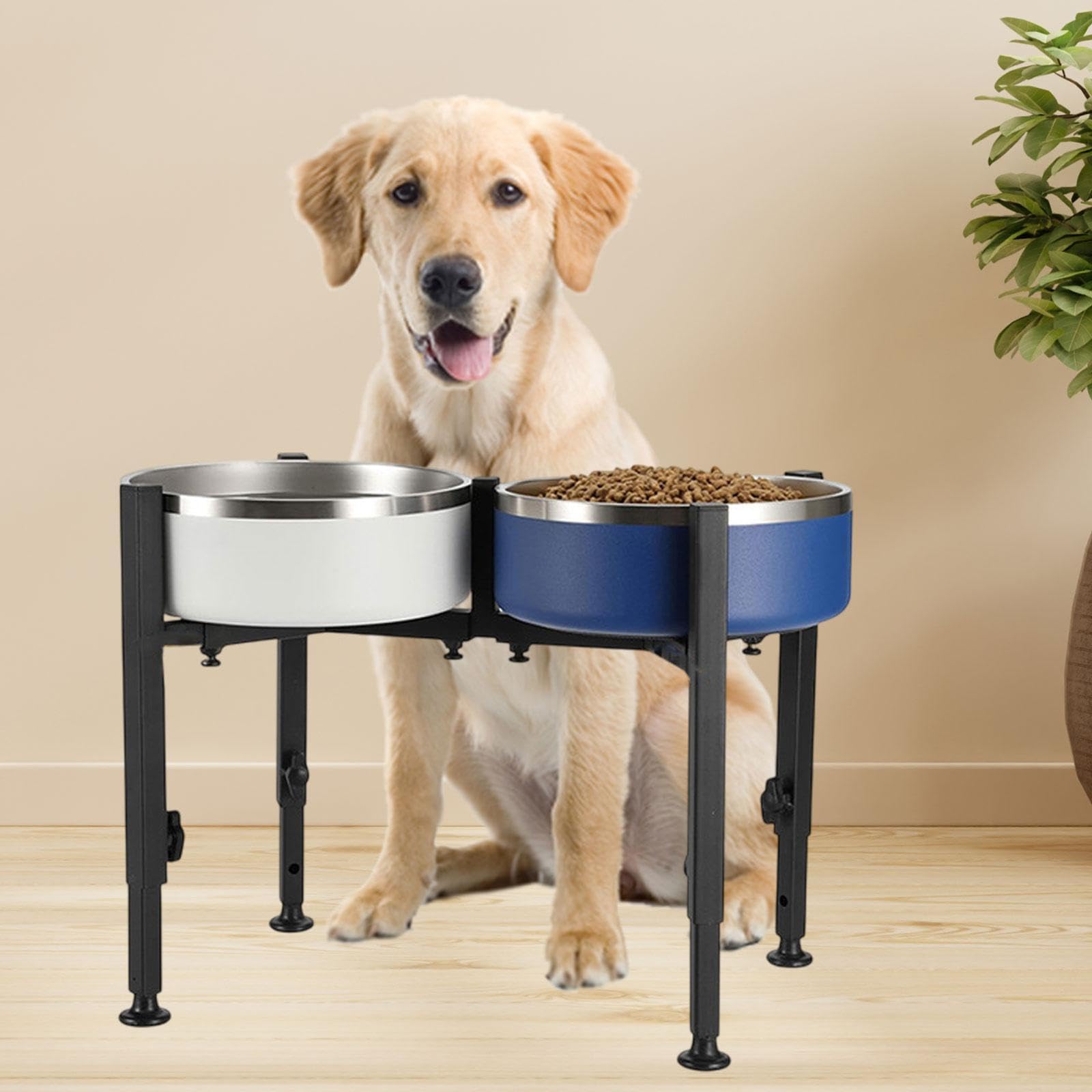 Soporte Elevado para Comederos de Mascotas, Soporte para Comederos de Mascotas, Estación de Agua para Perros de Hierro, Estante Elevado para Comederos
