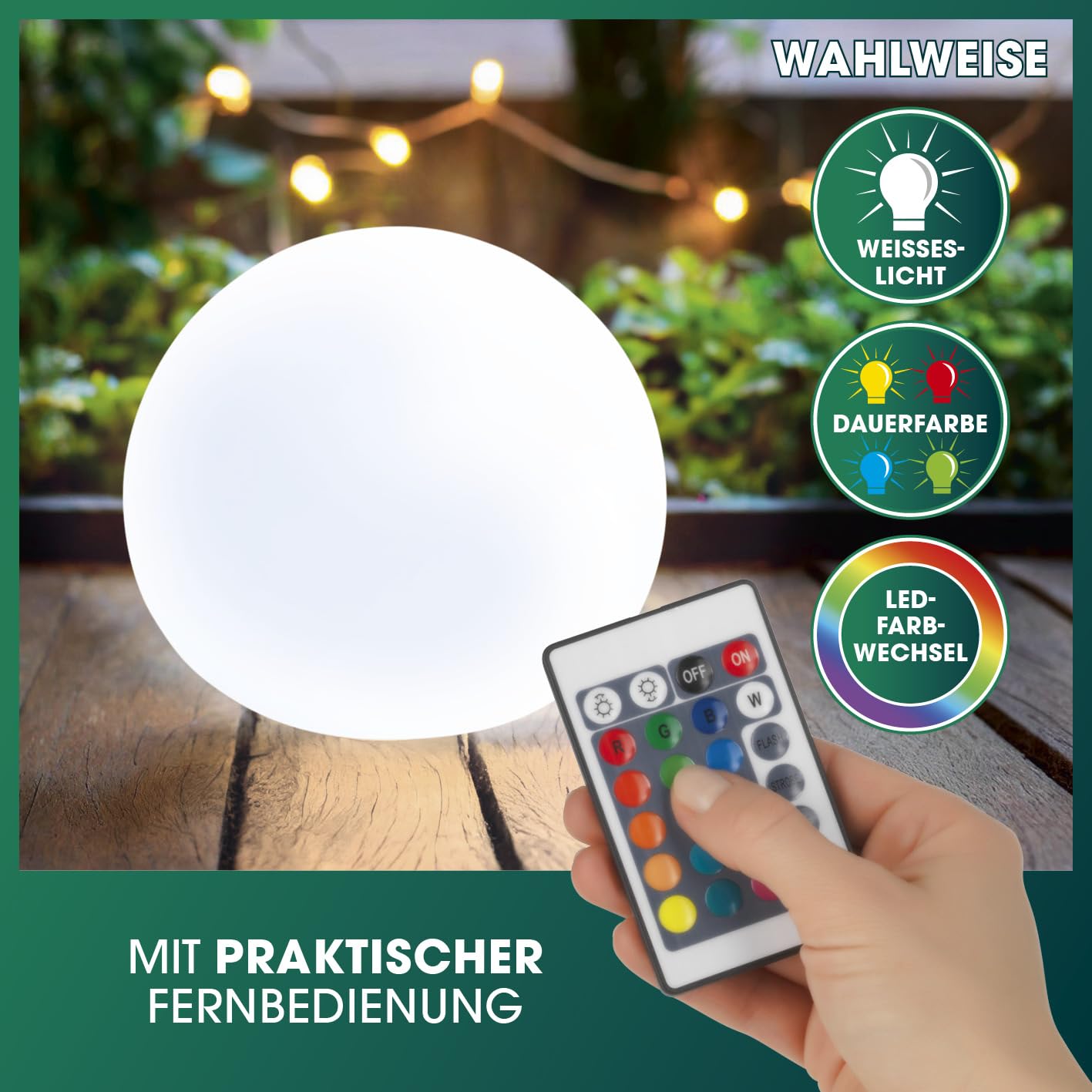 EASYmaxx Lampa solarna LED ze zmianą kolorów | dekoracyjna lampa ogrodowa z oświetleniem LED | piękne efekty świetlne z czujnikiem światła dziennego, do użytku wewnątrz i na zewnątrz, dekoracja