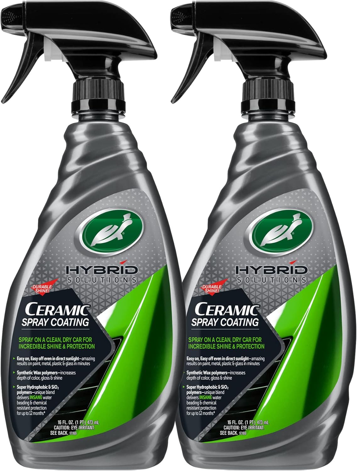 Turtle Wax 53882 Hybrid Solutions Ceramic Spray Coating, Incredible Shine and Protection for Car Paint, Extreme Water Beading, Safe for Cars, Trucks, Motorcycles, RV's and More, 16 oz. (Pack of 2) 32 Fl Oz (Pack of 1)