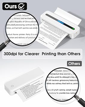 Itari M832-A4 Mobile Portable Printer 300 DPI Upgraded Copier Home Portable Printer Thermal Transfer Home and Office Printer Copier Supports Thermal Paper 8.26x11.69 A4 Bluetooth Connection