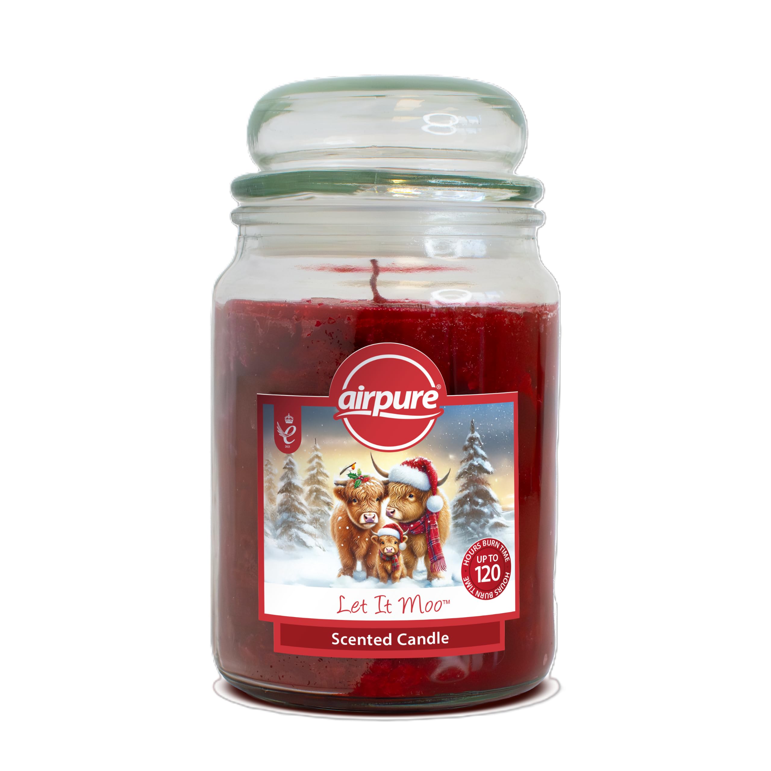 AIRPURE Large Candle Scented 18oz Jar, 120 Hour Ornamental Candles (Let It Moo) — image 1