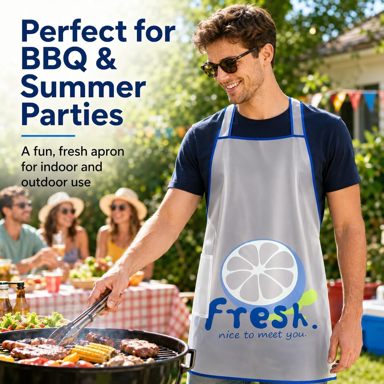Women Summer Waterproof Kitchen Apron BBQ Cooking image 4