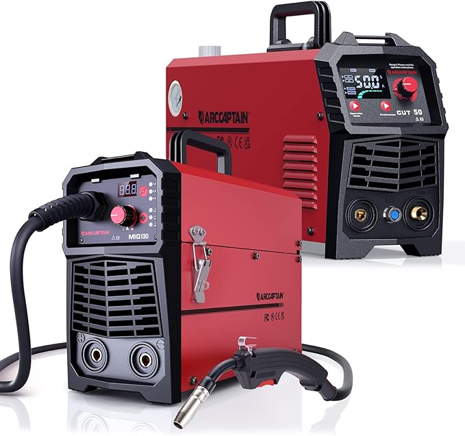 ARCCAPTAIN MIG130 MIG Welder Machine & 50A Plasma Cutter