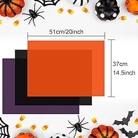 CHRORINE 60 Sheets Halloween Tissue Paper Multicolor Art Gift Wrapping Tissue Paper Bulk for DIY Crafts Decor Halloween Holiday Party  Orange/Purple/Black