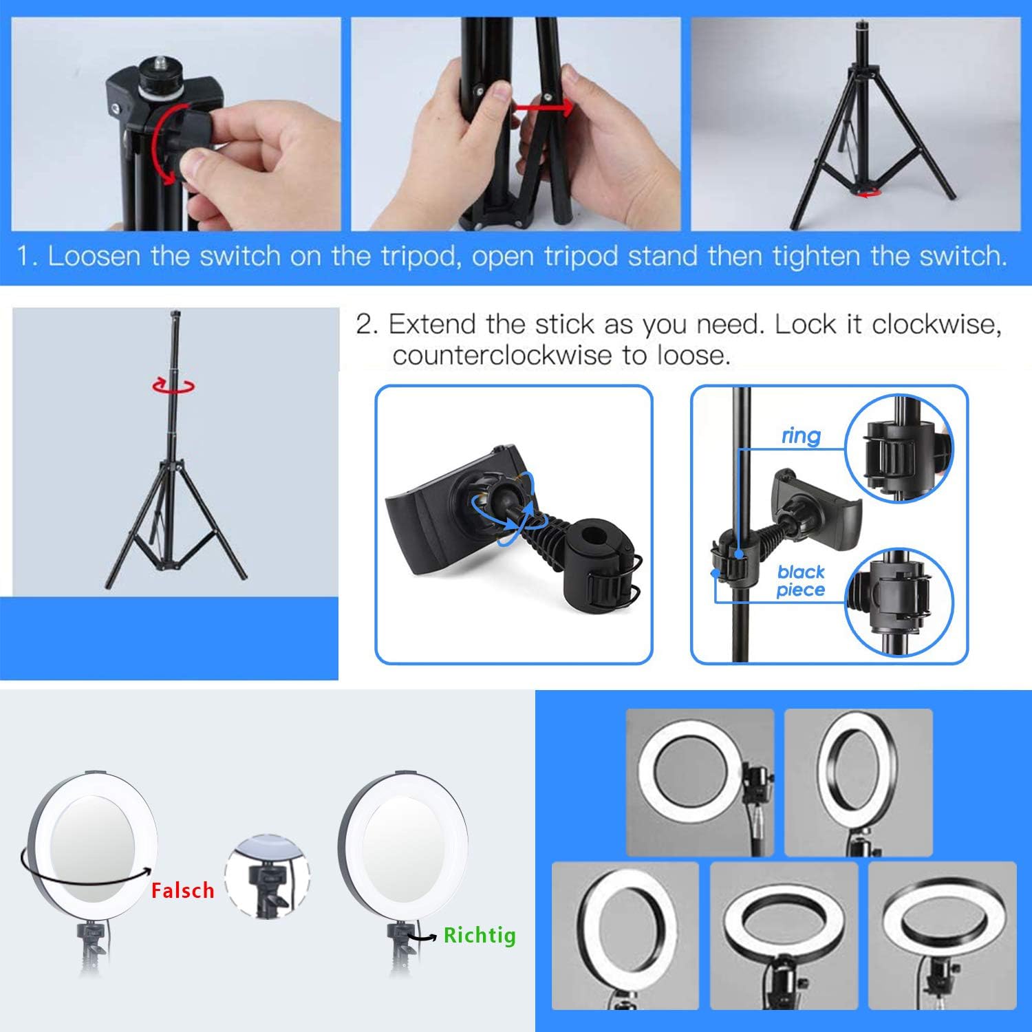 🔥 Hоt Dеаlѕ 8.2 Selfie Ring Light with Mirror-14 Colors RGB Ring Light with 56 Extendable Tripod Stand and Phone Holder, 3 Modes &11 Brightness Levels Dimmable Mini Desktop Camera Ringlight for Make-up, YouTube