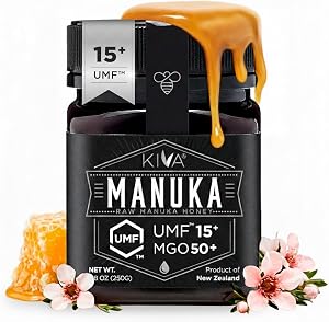 Kiva Raw Manuka Honey - Certified UMF 15+, MGO 514+ 100% Pure Genuine New Zealand, Non-GMO, Traceable (8.8oz/250g Bottle)