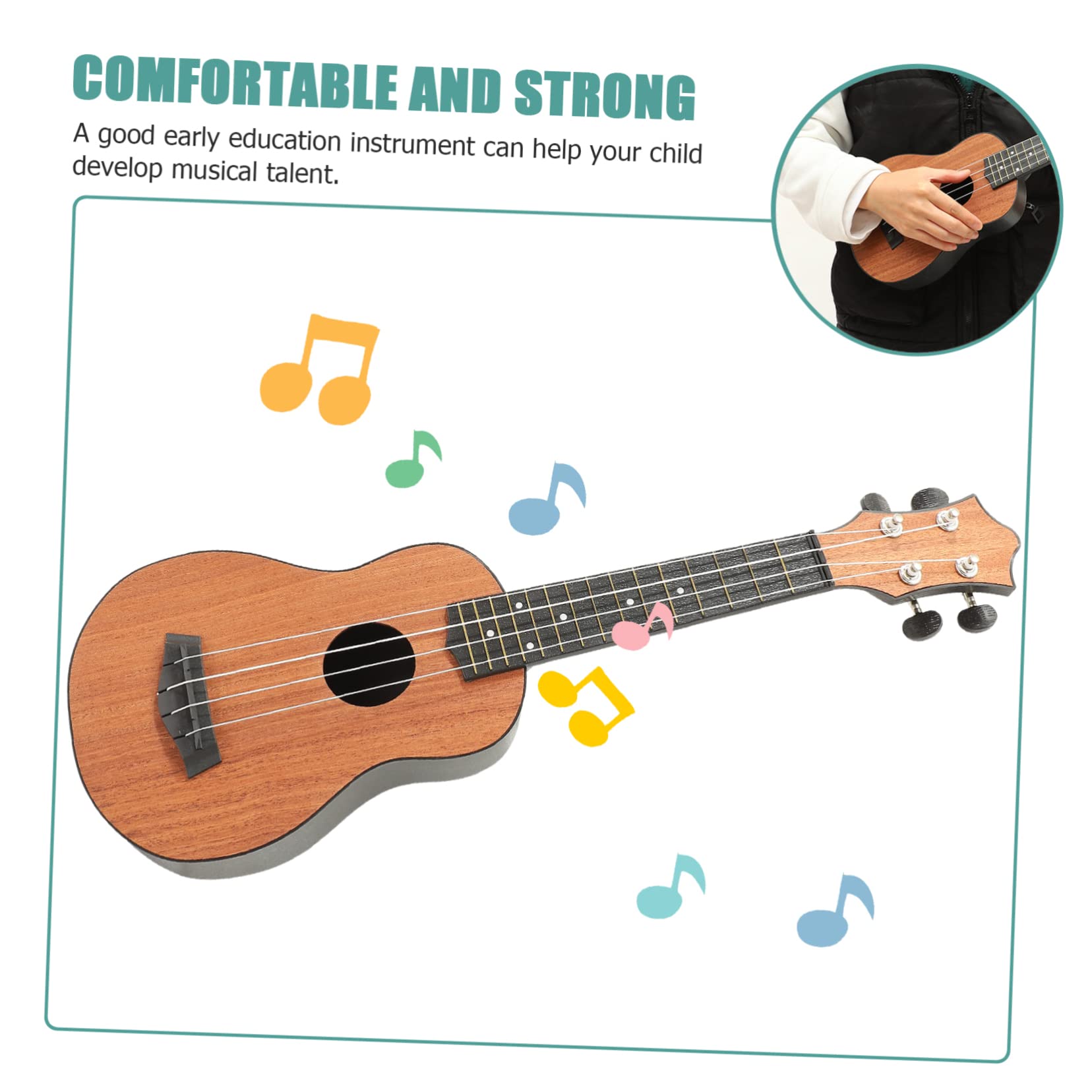 Ukelele Barítono Soprano De Madera Instrumento Musical Para Principiantes y Adultos