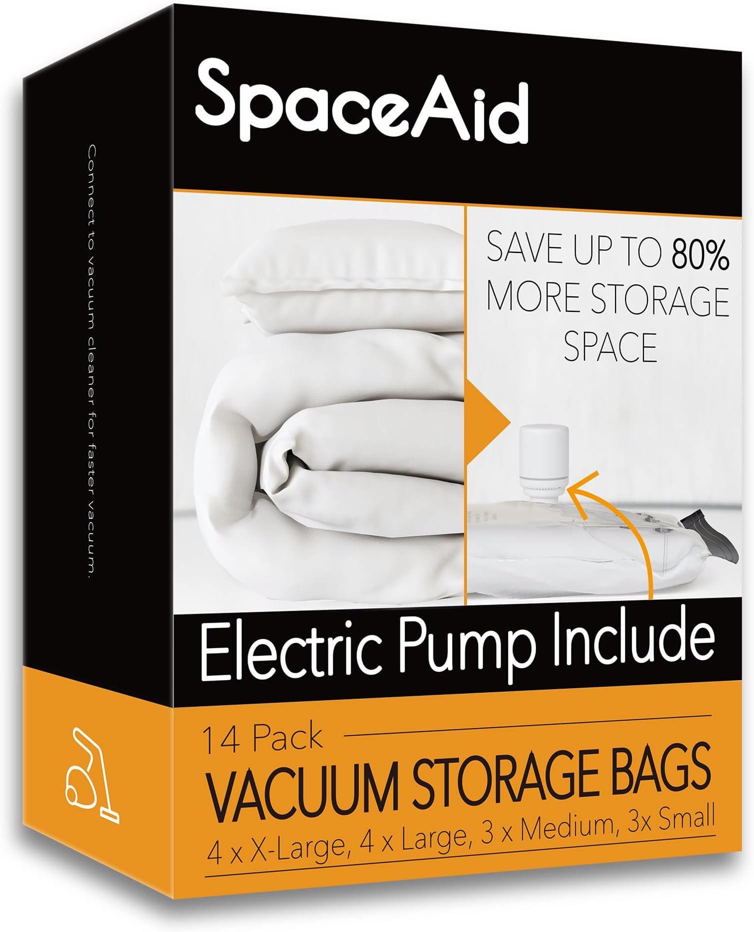 Vacuum Storage Bags With Electric Air Pump 14 Pack