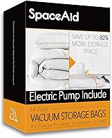 Vista 11 de Bolsas de almacenamiento al vacío SpaceAid, bolsas compresoras selladoras de ahorro de espacio para edredones, cobijas, almohadas, ropa de cama