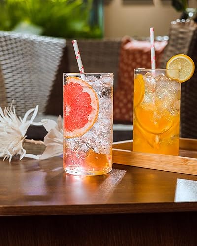 Miniatura 9 de LUXU Vasos para beber de 19 onzas, juego de 6 vasos altos delgados, vasos de vidrio altos transparentes para agua, jugo, cerveza, bebidas y cócteles