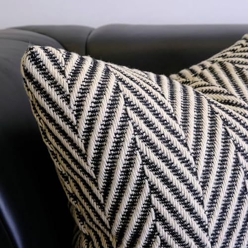 Miniatura 3 de vctops Funda de Almohada Decorativa Boho Blanco y Negro Tejida de Punto Funda de Cojín con Diseño de Flecha Decoración Tejida Funda Lumbar para Sofá