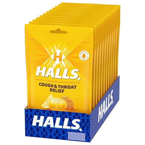 Miniatura 12 de HALLS Gotas de miel y limón para aliviar la tos y la garganta, 12 bolsas de 30 (360 gotas en total)