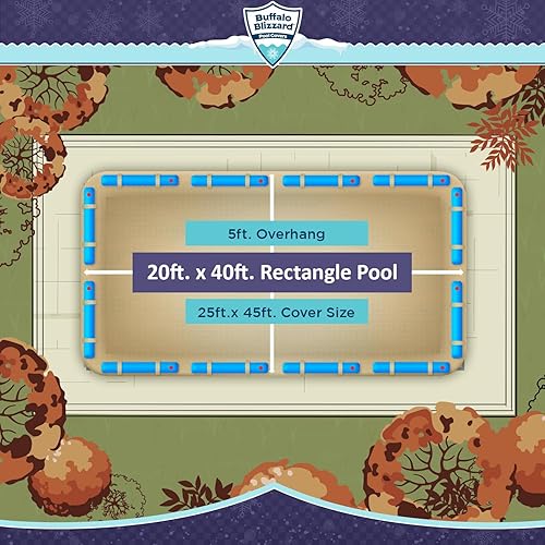 Vista 77 de Buffalo Blizzard - Funda de invierno para albercas rectangulares de suelo. Verde Supremo/Negro