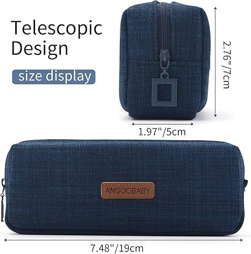 Miniatura 9 de ANGOOBABY - Estuche pequeño para lápices para estudiante, bolsa de monedas, bolsa de cosméticos, oficina, papelería, organizador para la escuela