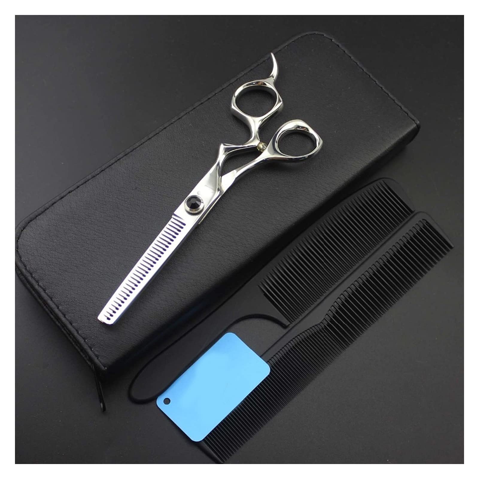 Ciseaux de coiffure Freelander vert pour éviter la fatigue en salon