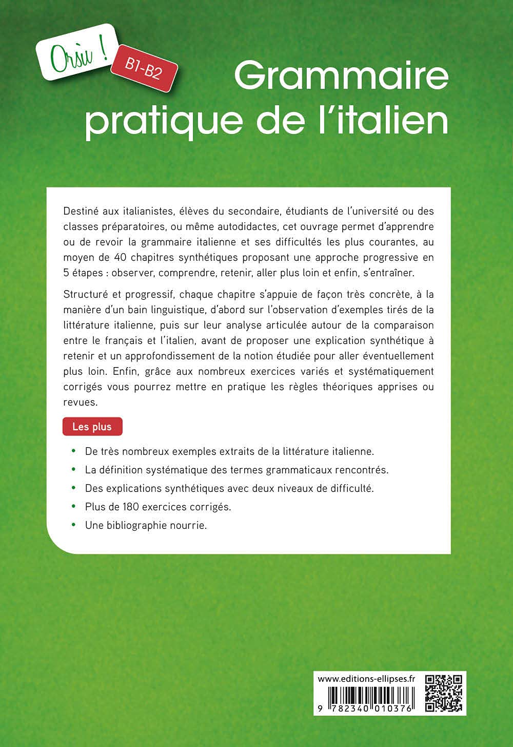Orsu !: Grammaire pratique de l'italien B1-B2