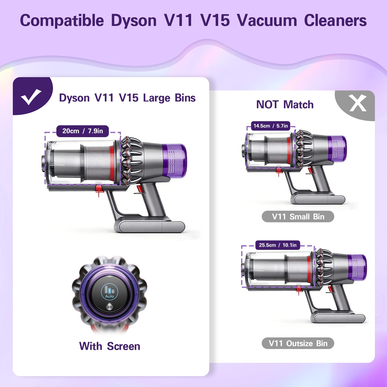 AIVORO Contenitore Serbatoio Per Dyson V11 V15 Cestello Ricambi SV14 SV17 SV15 SV22 SV28 Polvere Raccogli Filtri Filtro Rifiuti Accessori Alta Qualità Contenitori Cestino con spazzola