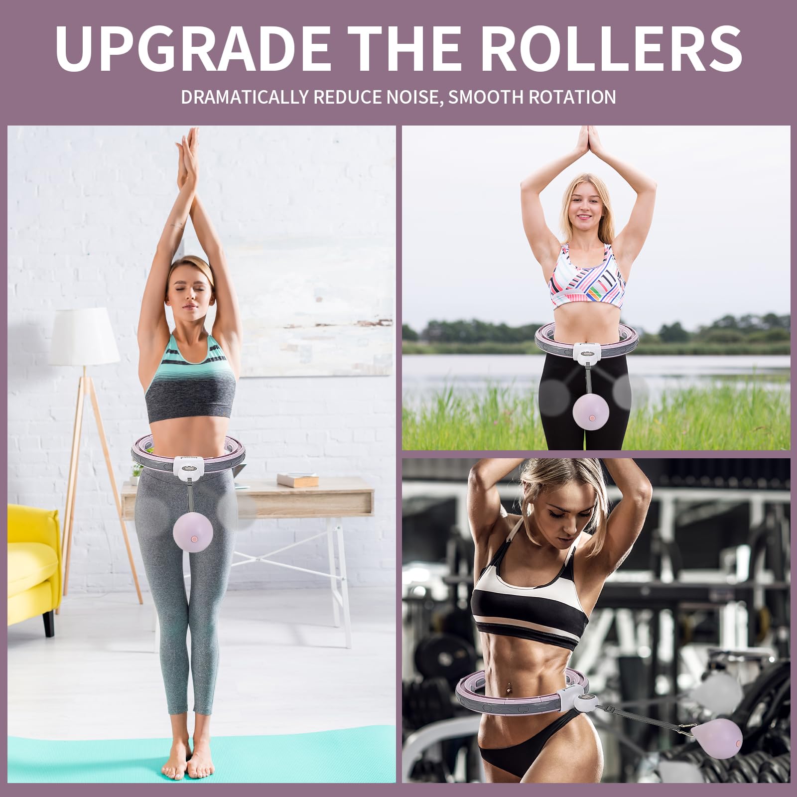 Hula Hoop Fitness Dimagrante, Smart Hula Hoop con Peso Palla, Intelligente Professionale,16 Nodi con contatore, Non Cade Mai, per Adulti e Principianti