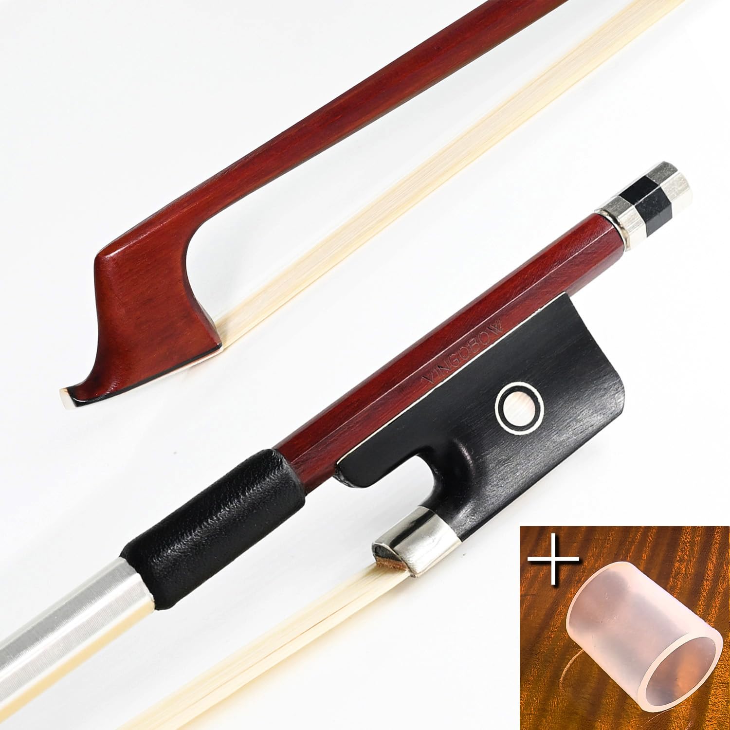 Brazilwood Archet de violoncelle 4/4 Grenouille en ébène naturel de Mongolie Blanc crin de cheval bien équilibré 71,5 cm