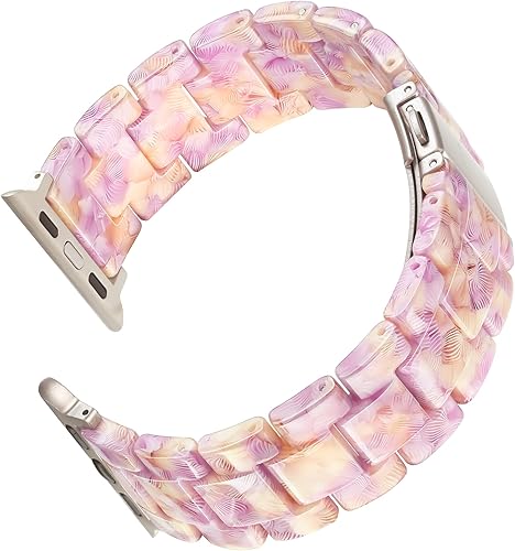 Miniatura 146 de Lightweight Resin Band For Apple Watch Series 11 10 SE 9 8 7 6 5 4 3 2 1 Ultra 3 2, Fashion Adjustable Replacement Strap for iWatch Bands 38mm 40mm