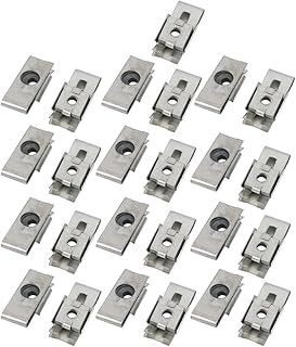 Aexit M4 24mmx10mm Home Hardware Iron White Zinc Plated Extruded U Nut Clip 25pcs Model:34as76qo369