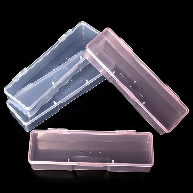 Maletas transparentes para ferramentas de unhas siyuwuro, 4 unidades, branca e rosa