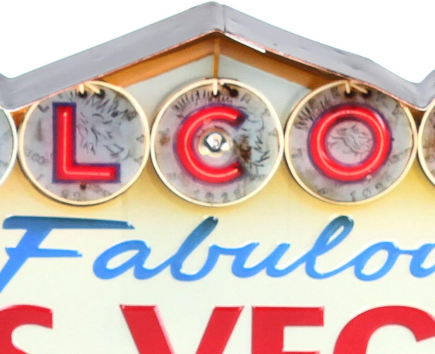 Futchoy Welcome to Fabulous Las Vegas Nevada Metal Neon Light Sign Beer Bar Lamp,Sign with LED Metal Vintage for Kitchen Bar DecorationLas Vegas Welcome Neon